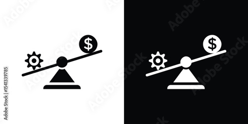 Leverage icon in flat black solid vector set
