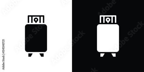 LPG icon in flat black solid vector set