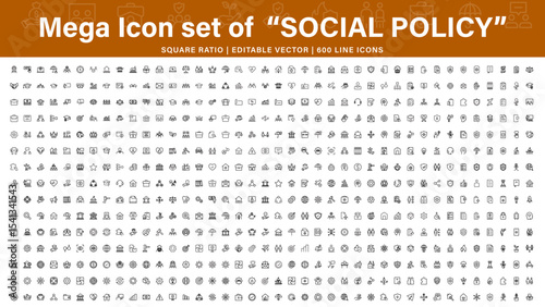 Social Policy Icon mega Set