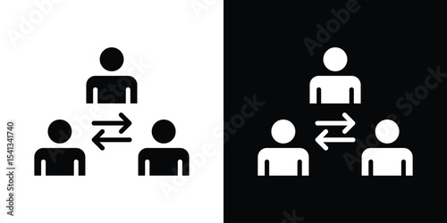 Mediator icon in flat black solid vector set