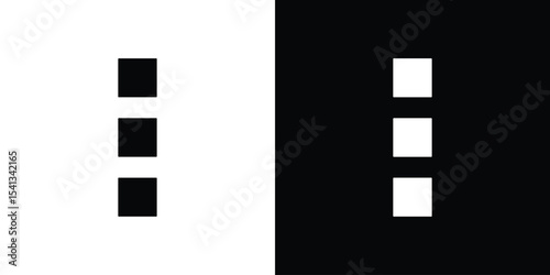 Menu dots icon in flat black solid vector set