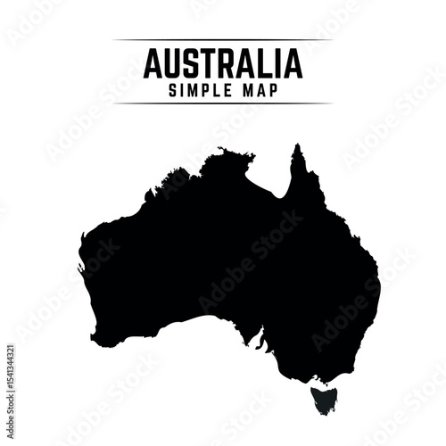 Vector Outline of Australia for Graphic Projects