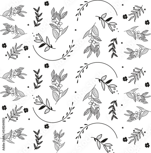 Flowers and Leaves Design Elements