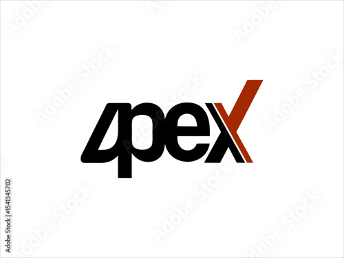 4pex Logo Design Black and Burnt Orange Color Bold Typography Vector Graphic