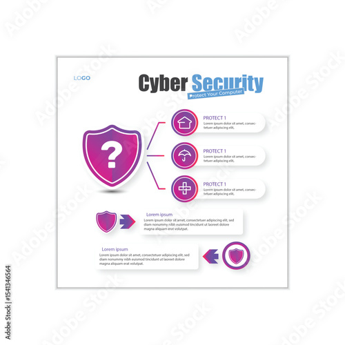 Cyber security flyer square