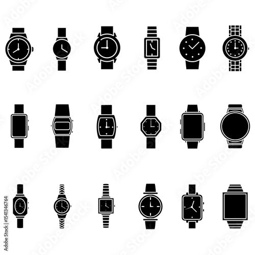 Wrist watch icon vector set. watch illustration sign collection. Clock symbol. Time web icons. timer logo.