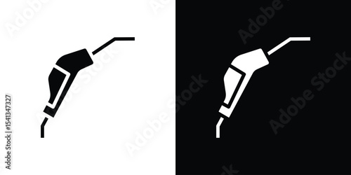 petrol icon in flat black solid vector set
