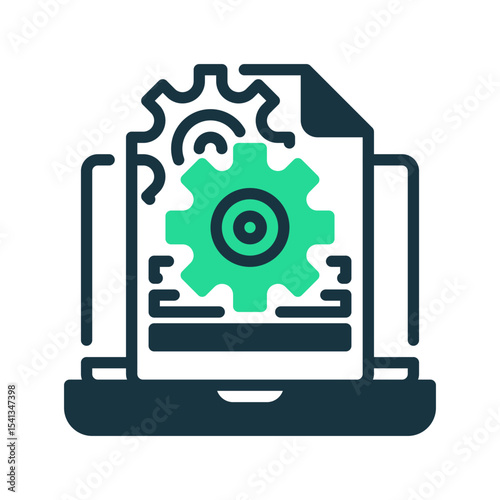 Laptop Work line icon. Universal creative premium symbol. Vector sign icon logo template. Vector illustration
