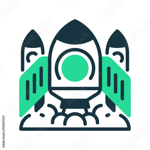 Startup Rocket line icon. Universal creative premium symbol. Vector sign icon logo template. Vector illustration