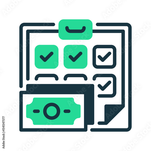 Budget Plan line icon. Universal creative premium symbol. Vector sign icon logo template. Vector illustration