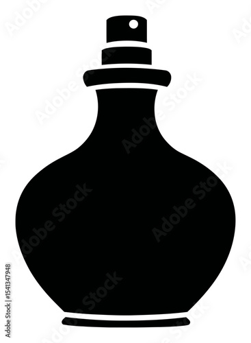 Elegant Black Silhouette of a Perfume Bottle with Simple Design and Detail