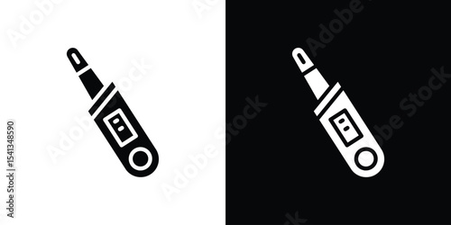 Pregnancy test icon in flat black solid vector set