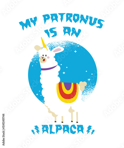  My Patronus Is An Alpaca t-shirt design, typography, Vector illustration.