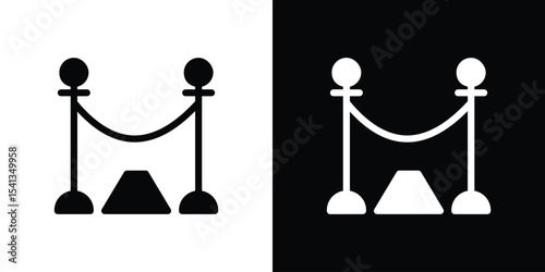 Red carpet icon in flat black solid vector set