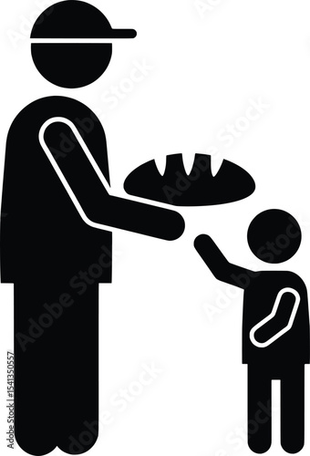 Refugee Assistance Illustration, Urban Environment, Vector Art Depicting Community Support