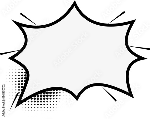 Hand Drawn Comic Speech Bubble with Pop Art Style and Explosion Effect. Comic Book Explosion	
