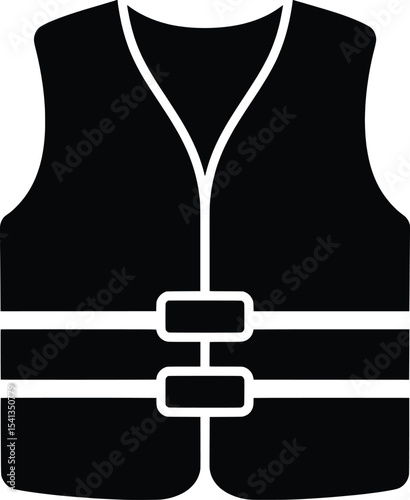 Illustration of a Refugee Vest in Vector Art Style, Emphasizing Safety and Hope in a Minimalist Environment