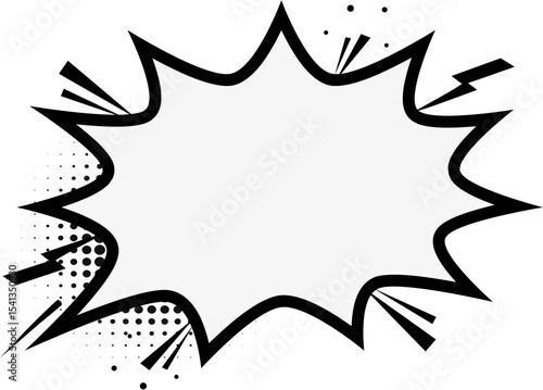 Hand Drawn Comic Speech Bubble with Pop Art Style and Explosion Effect. Comic Book Explosion	
