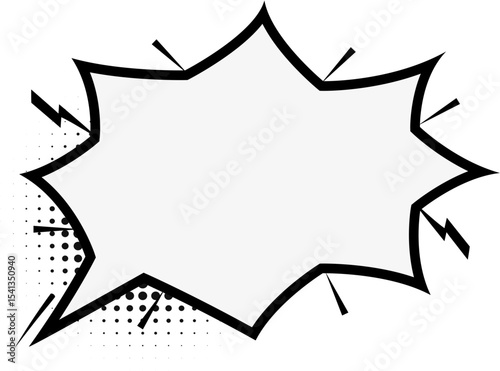 Hand Drawn Comic Speech Bubble with Pop Art Style and Explosion Effect. Comic Book Explosion	
