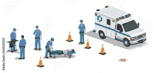 Emergency Medical Team Responding to Incident at Scene