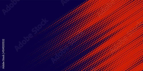 Abstract speed lines style orange color halftone banner design template. Vector illustration.