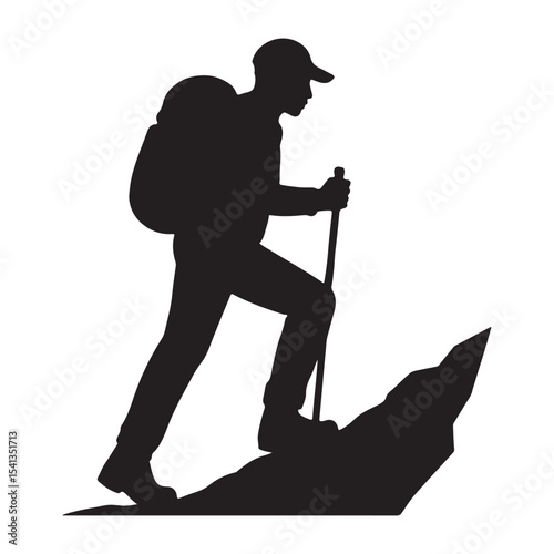 Adventure Hiker Silhouette Vector for Outdoor and Travel Designs