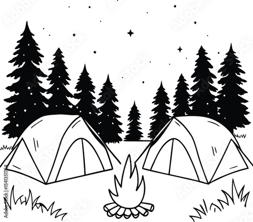camping in the mountains