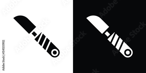 Scalpel icon in flat black solid vector set