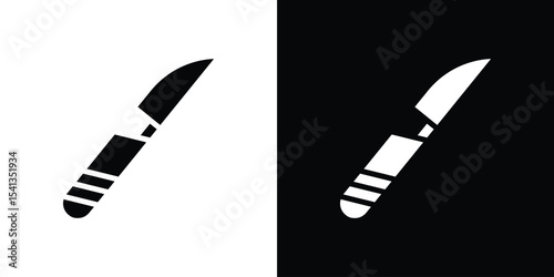 Scalpel icon in flat black solid vector set