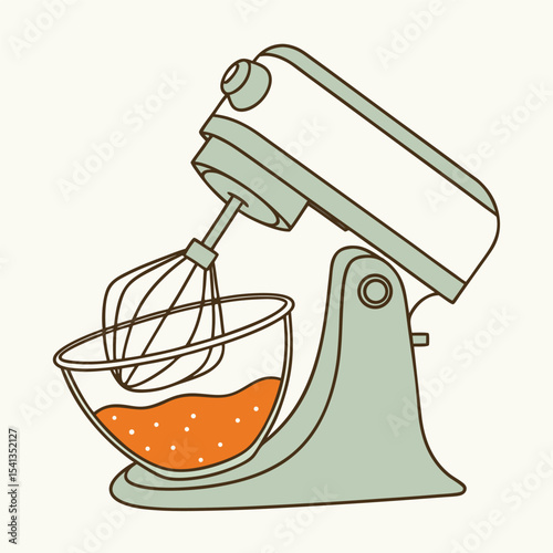 Retro stand mixer with bowl illustrating baking or cooking preparation