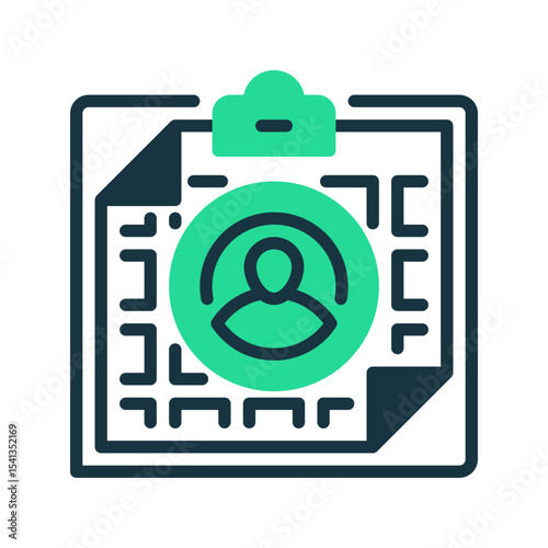 Clipboard with User line icon. Universal creative premium symbol. Vector sign icon logo template. Vector illustration
