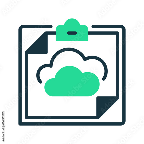 Clipboard with Cloud line icon. Universal creative premium symbol. Vector sign icon logo template. Vector illustration