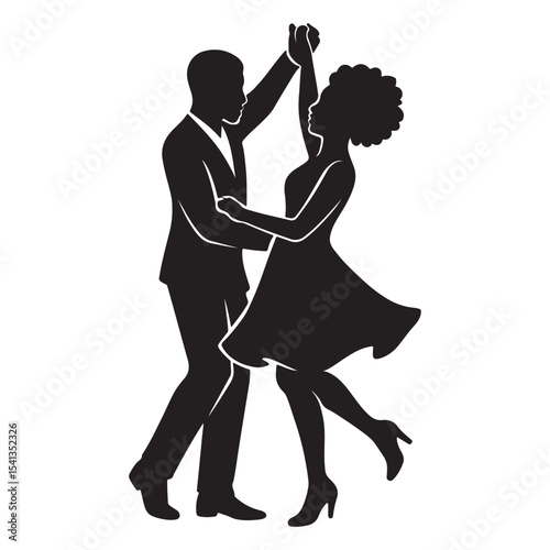 Silhouetted Lovers Dancing Beneath a Starlit Sky of Romance