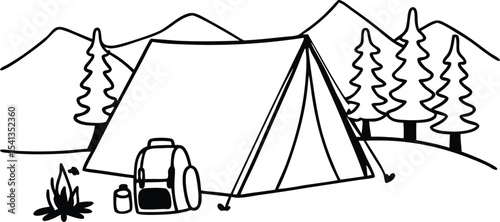 tourist tent on white background