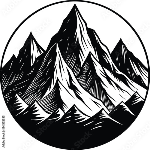 Towering Peaks Mountain Landscape View