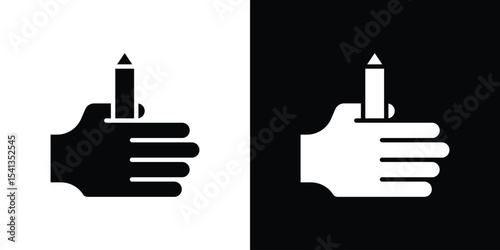 Self expression icon in flat black solid vector set