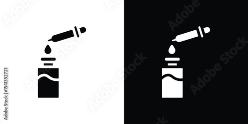 Serum icon in flat black solid vector set