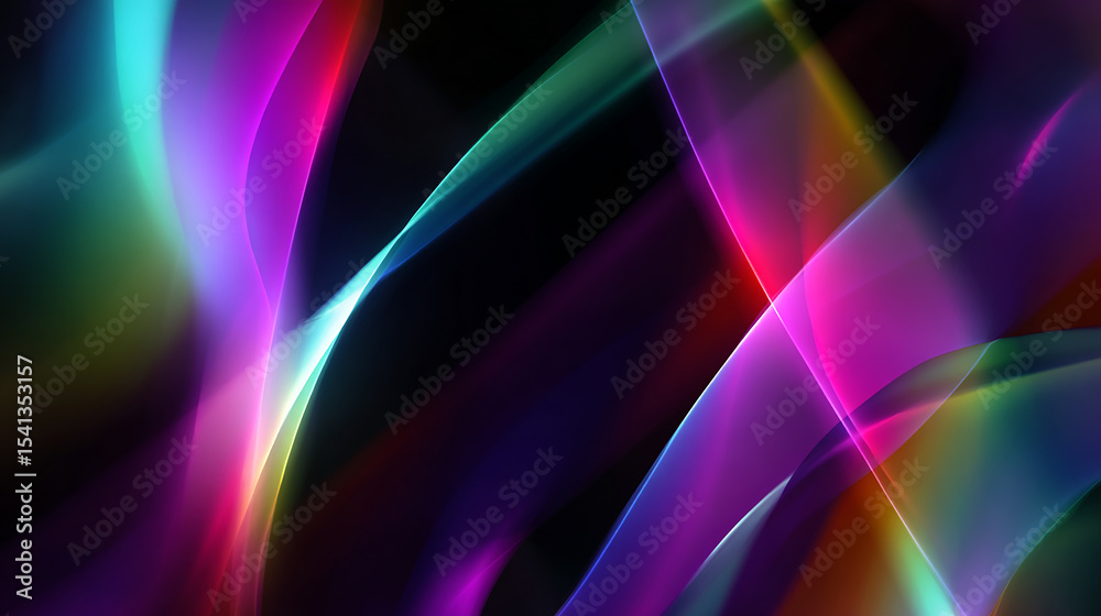 Naklejka premium Abstract colorful background with neon light effect, digital art