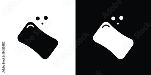 Soap icon in flat black solid vector set