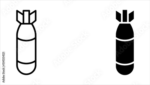 Missiles rocket iconы set. Military Equipment, Atomic War, vector illustration on white background