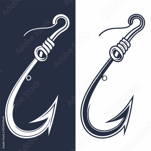 Editable Fishing Hook Vector Bundle – Tribal, Barbed, Minimal, and Fun Designs
