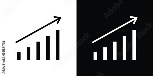 Stagflation icon in flat black solid vector set