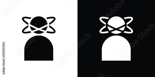 Stress icon in flat black solid vector set