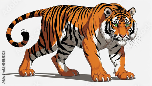 tiger on white background