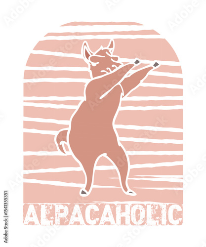 Alpacaholic t-shirt design, typography, Vector illustration