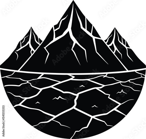 Dry Season Cracked Earth Meeting Peaks