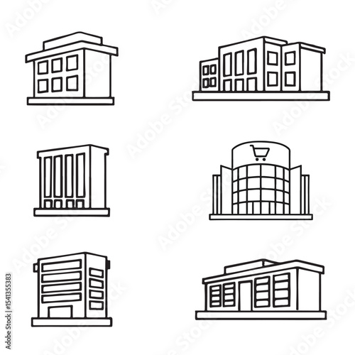 Retail and Public Architecture Outline Icons