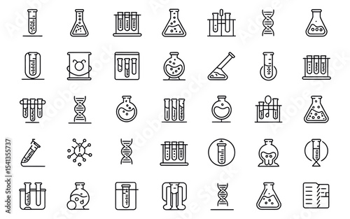 science and chemistry icon set
