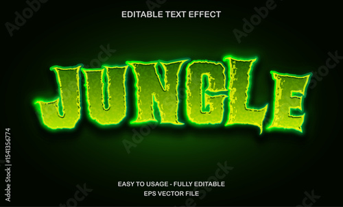 Jungle Text Effect Green Neon Editable Style for Adventure and Nature Theme