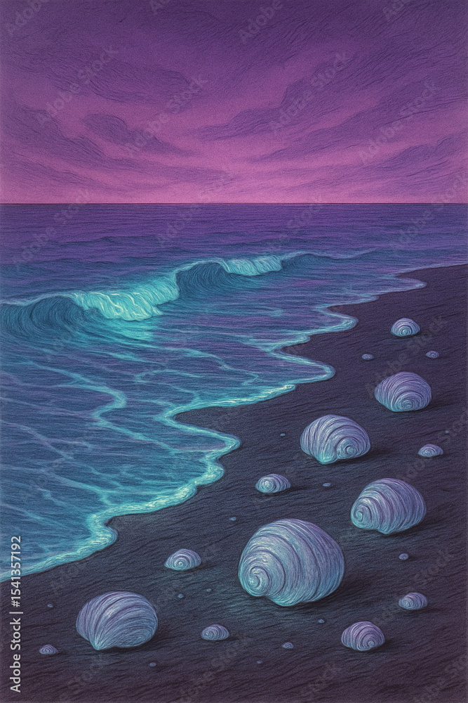 Fototapeta premium sea and moon